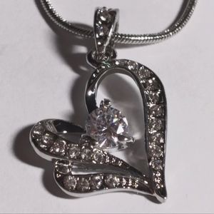 Ladies 925 silver Muti Gemstone Heart Pendant Necklace